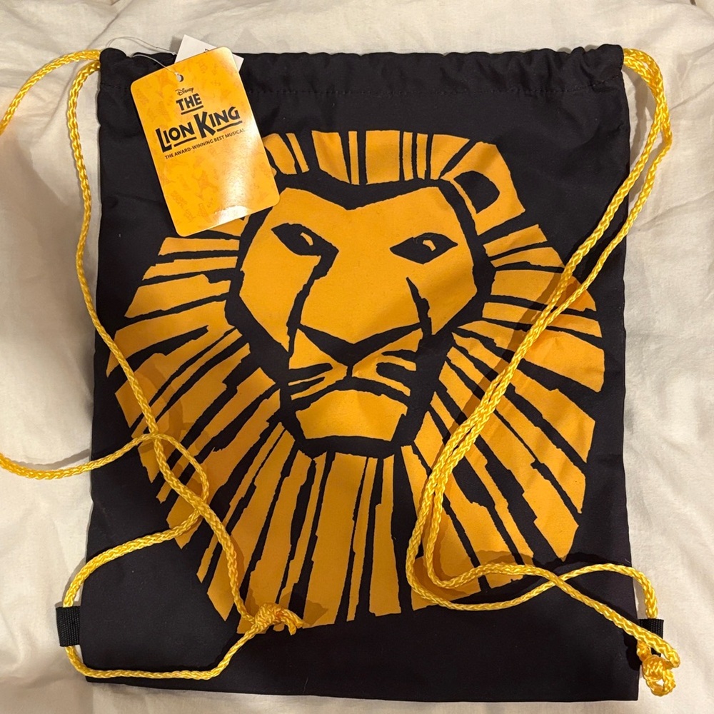 NWT The Lion King Broadway Musical Drawstring Bag